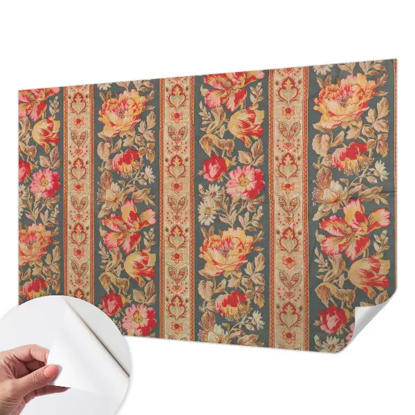 Selbstklebende Fototapete fürs Schlafzimmer mit bunten Blumen als Motiv