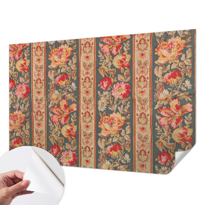 Selbstklebende Fototapete fürs Schlafzimmer mit bunten Blumen als Motiv