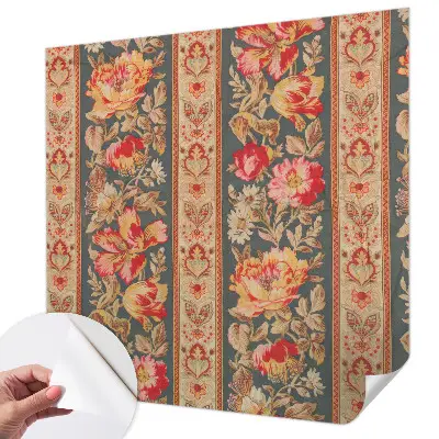 Selbstklebende Fototapete fürs Schlafzimmer mit bunten Blumen als Motiv