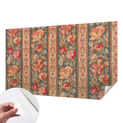 Selbstklebende Fototapete fürs Schlafzimmer mit bunten Blumen als Motiv