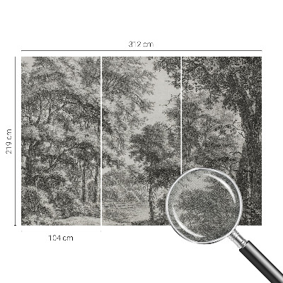 76D-Fototapete mit Motiv einer Waldlandschaft