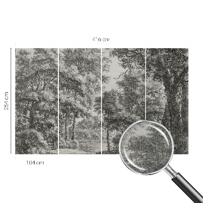 76D-Fototapete mit Motiv einer Waldlandschaft