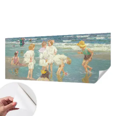 Motivtapete fürs Wohnzimmer mit dem Motiv „Kindheit am Strand”