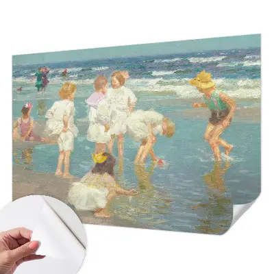 Motivtapete fürs Wohnzimmer mit dem Motiv „Kindheit am Strand”
