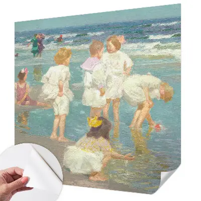Motivtapete fürs Wohnzimmer mit dem Motiv „Kindheit am Strand”