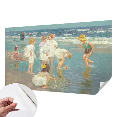 Motivtapete fürs Wohnzimmer mit dem Motiv „Kindheit am Strand”