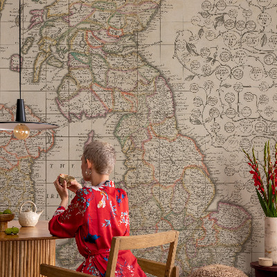 Selbstklebende Fototapete Antike Karte