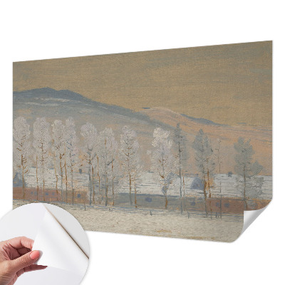 Selbstklebende Fototapete fürs Schlafzimmer mit Motiv einer Winterlandschaft
