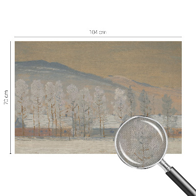 Selbstklebende Fototapete fürs Schlafzimmer mit Motiv einer Winterlandschaft
