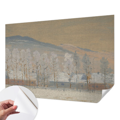 Selbstklebende Fototapete fürs Schlafzimmer mit Motiv einer Winterlandschaft
