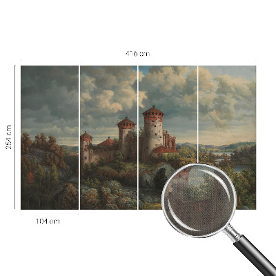 Selbstklebende Fototapete für die Wand mit romantischer Landschaft