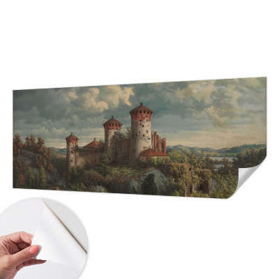Selbstklebende Fototapete für die Wand mit romantischer Landschaft