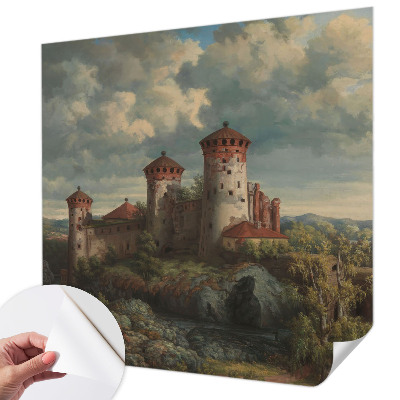 Selbstklebende Fototapete für die Wand mit romantischer Landschaft