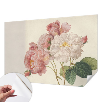 Motivtapete fürs Wohnzimmer mit romantischem Rosenmotiv