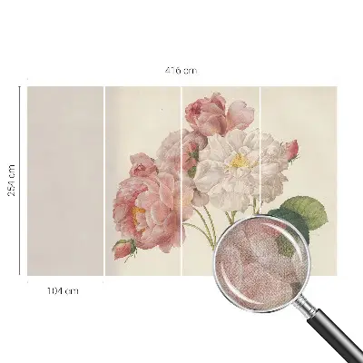 Motivtapete fürs Wohnzimmer mit romantischem Rosenmotiv