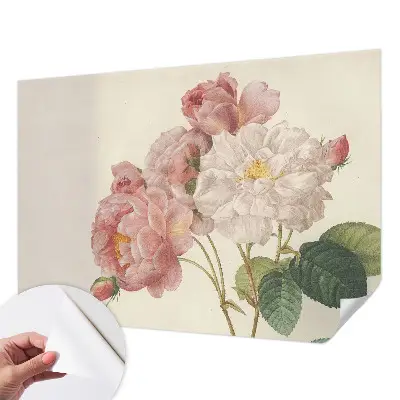 Motivtapete fürs Wohnzimmer mit romantischem Rosenmotiv