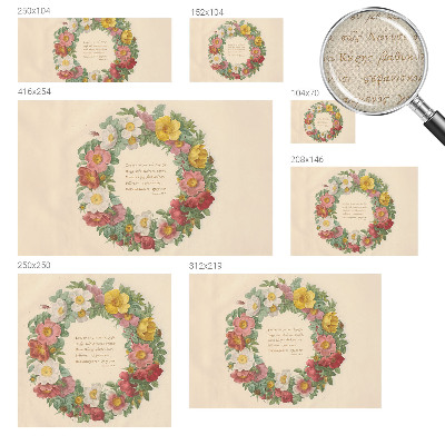 Hochwertige Bildtapete Blumenkranz