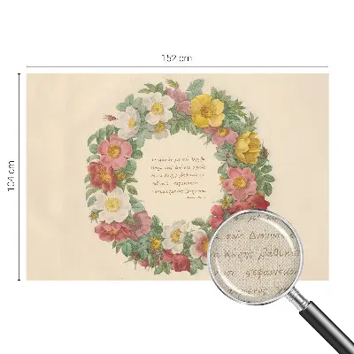 Hochwertige Bildtapete mit Blumenkranzmuster