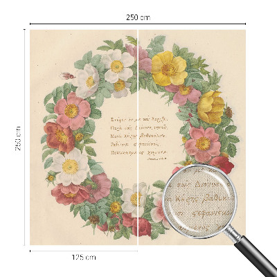 Hochwertige Bildtapete Blumenkranz