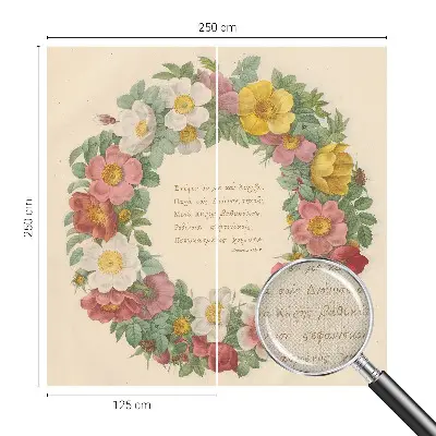 Hochwertige Bildtapete mit Blumenkranzmuster