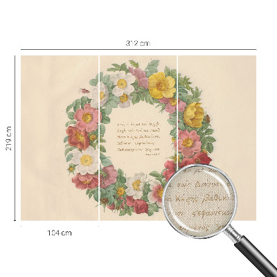 Hochwertige Bildtapete Blumenkranz