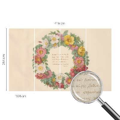 Hochwertige Bildtapete Blumenkranz