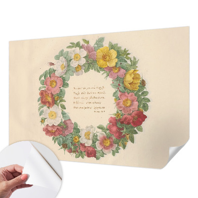 Hochwertige Bildtapete Blumenkranz