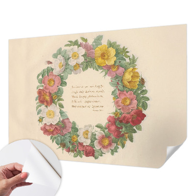 Hochwertige Bildtapete Blumenkranz