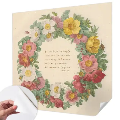 Hochwertige Bildtapete mit Blumenkranzmuster