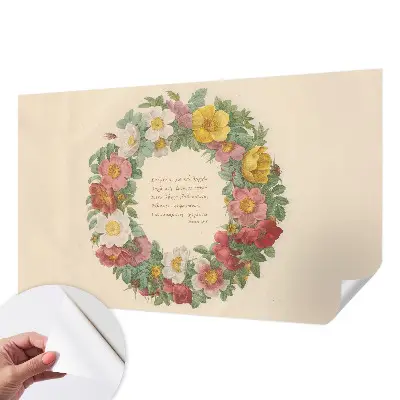 Hochwertige Bildtapete mit Blumenkranzmuster