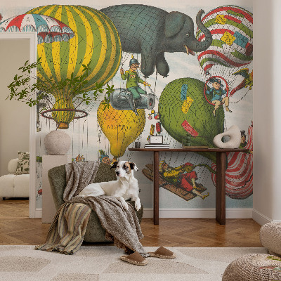 Selbstklebende Fototapete fürs Wohnzimmer mit Motiv einer Ballonfahrt