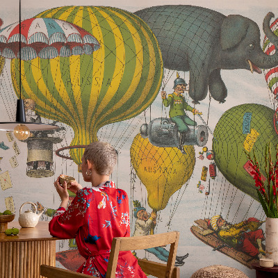Selbstklebende Fototapete fürs Wohnzimmer Ballonfahrt