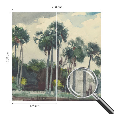 Selbstklebende Fototapete fürs Schlafzimmer Exotische Palmen