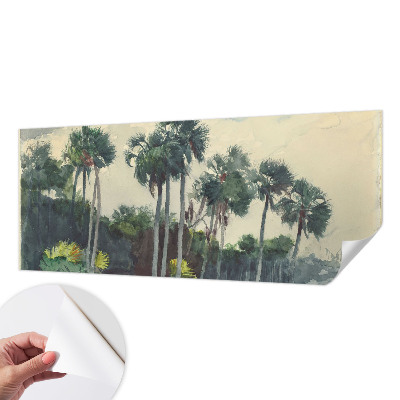 Selbstklebende Fototapete fürs Schlafzimmer Exotische Palmen