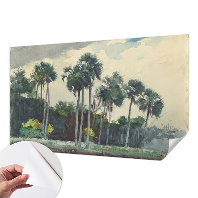 Selbstklebende Fototapete fürs Schlafzimmer Exotische Palmen