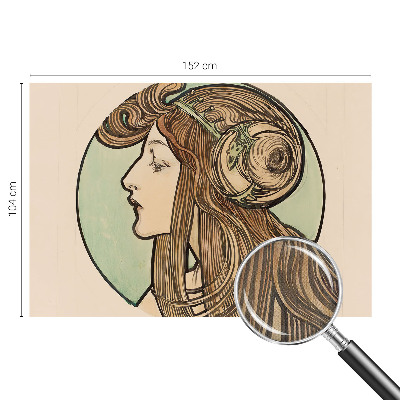 78D-Fototapete fürs Schlafzimmer Jugendstilporträt