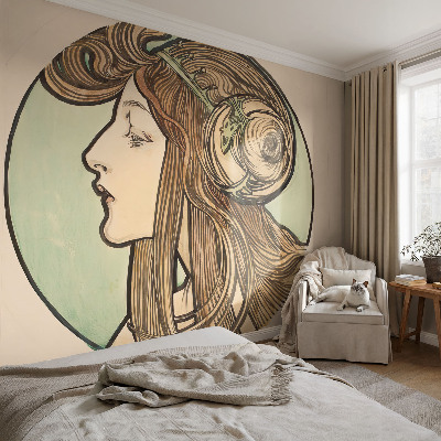 78D-Fototapete fürs Schlafzimmer mit Jugendstilporträt