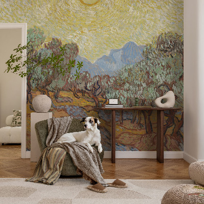 Moderne Fototapete nach Maß Olivenbäume