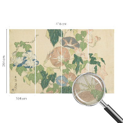 79D-Fototapete fürs Wohnzimmer mit floralem Design