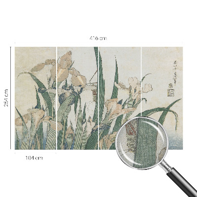 79D-Fototapete fürs Schlafzimmer Zarte Schwertlilien