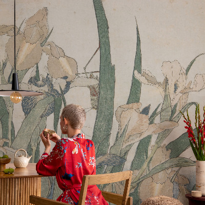 79D-Fototapete fürs Schlafzimmer Zarte Schwertlilien