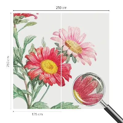 Moderne Fototapete nach Maß mit zarten Blüten