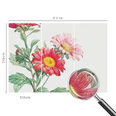 Moderne Fototapete nach Maß mit zarten Blüten