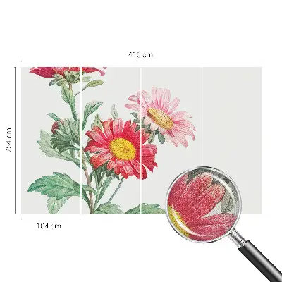 Moderne Fototapete nach Maß mit zarten Blüten