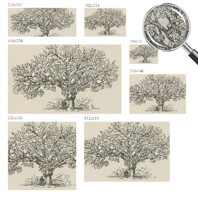 Selbstklebende Fototapete für die Wand mit einer Baumillustration
