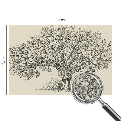 Selbstklebende Fototapete für die Wand mit einer Baumillustration