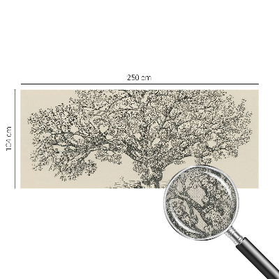 Selbstklebende Fototapete für die Wand mit einer Baumillustration