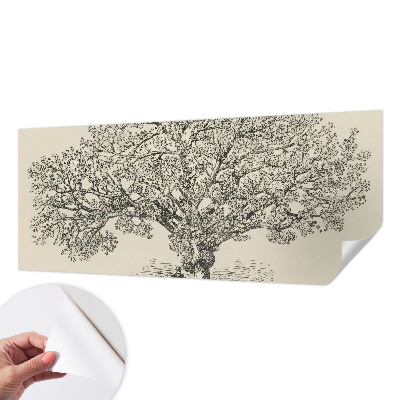 Selbstklebende Fototapete für die Wand mit einer Baumillustration