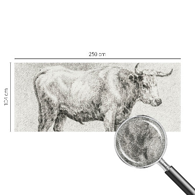 Selbstklebende Fototapete fürs Wohnzimmer mit Bullenstift-Motiv