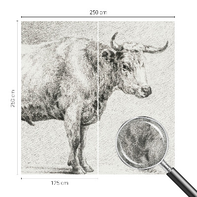 Selbstklebende Fototapete fürs Wohnzimmer mit Bullenstift-Motiv